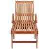 vidaXL Sun Loungers 2 pcs with Leaf Pattern Cushion Solid Teak Wood