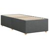 vidaXL Bed Frame without Mattress Dark Grey Twin Fabric