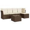 vidaXL 6 Piece Garden Sofa Set with Cushions Brown Poly Rattan