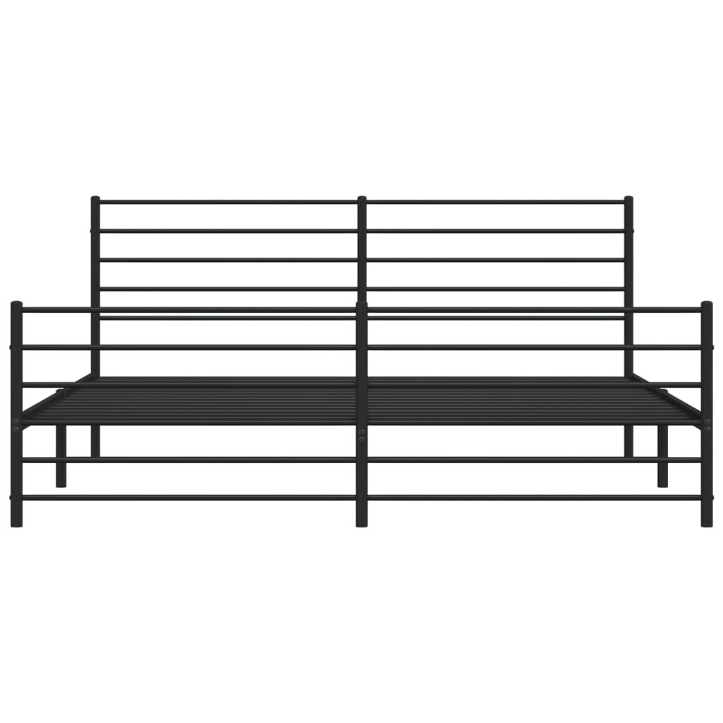 vidaXL Metal Bed Frame without Mattress with Footboard Black 183x213cm