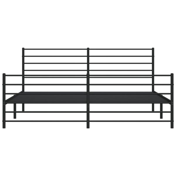 vidaXL Metal Bed Frame without Mattress with Footboard Black 183x213cm