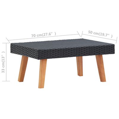 vidaXL Garden Coffee Table Poly Rattan Black