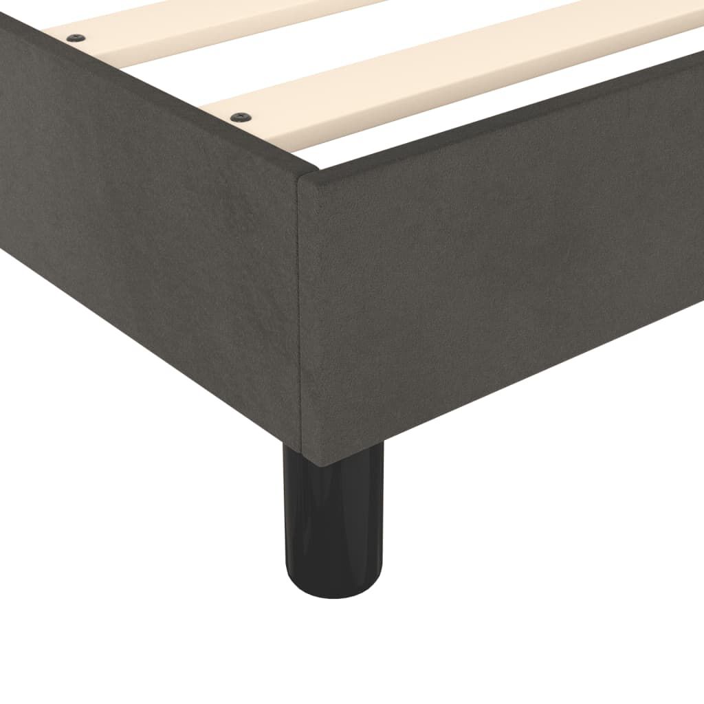 vidaXL Box Spring Bed with Mattress Dark Grey 137x190 cm Velvet