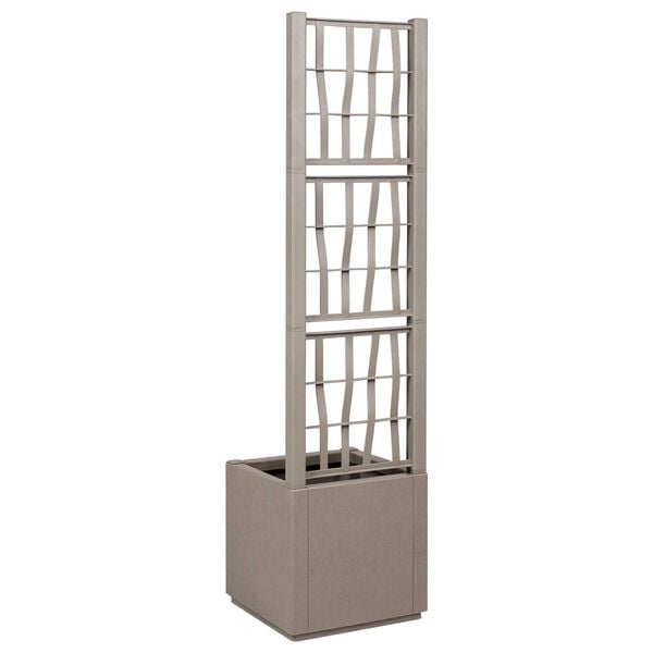vidaXL Garden Planter with Trellis - Light Brown - 36x36x140 cm - PP