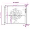 vidaXL Garden Gate 100x100 cm Corten Steel Tree Design