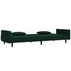 vidaXL 2-Seater Sofa Bed with Two Pillows Dark Green Velvet