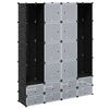 vidaXL Modular Cabinet 18 Compartments Black and White 37x146x180.5 cm