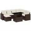 vidaXL 8 Piece Garden Sofa Set with Cushions Brown Poly Rattan