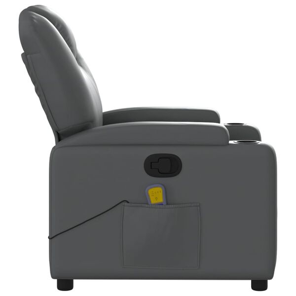 vidaXL Massage Recliner Chair Grey Faux Leather