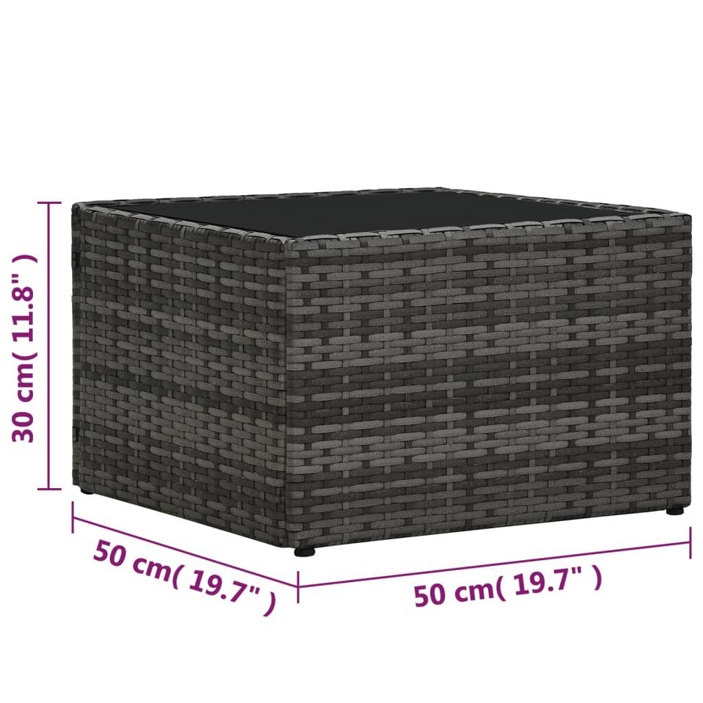 vidaXL 5 Piece Garden Lounge Set with Cushions Poly Rattan Grey