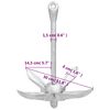 vidaXL Folding Anchor Silver 1.5 kg Malleable Iron