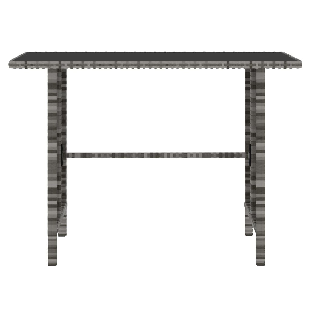 vidaXL 4 Piece Garden Dining Set with Cushions Grey Poly Rattan