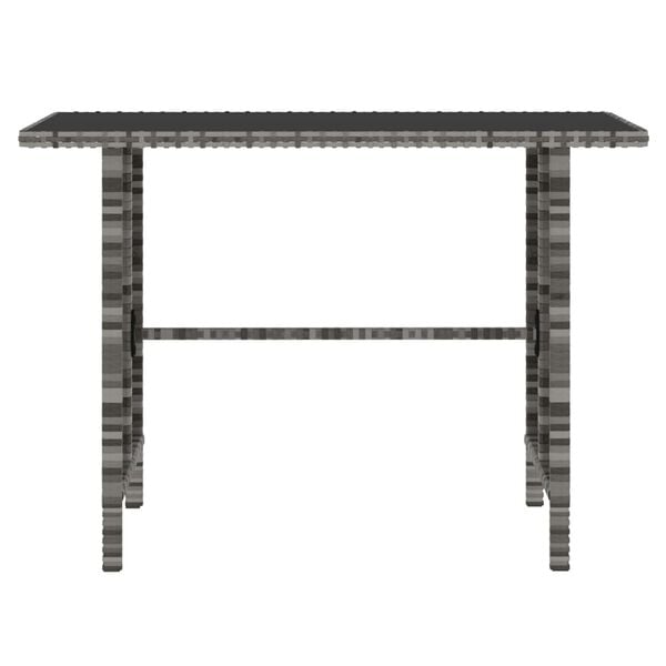 vidaXL 4 Piece Garden Dining Set with Cushions Grey Poly Rattan