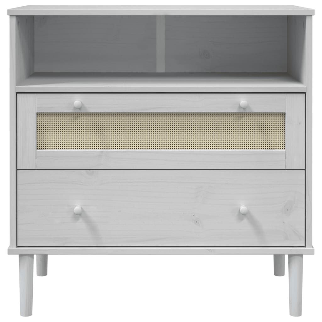 vidaXL Sideboard SENJA Rattan Look White 80x40x80 cm Solid Wood Pine