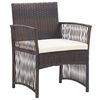 vidaXL Garden Armchairs with Cushions 2 pcs Brown Poly Rattan