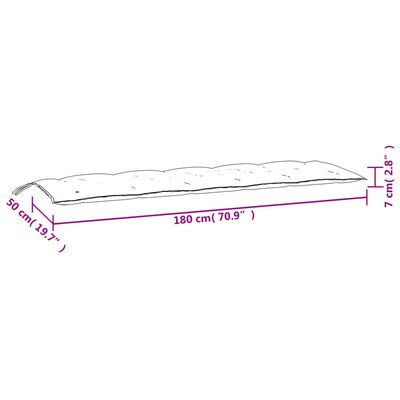 vidaXL Garden Bench Cushions 2pcs Grey 180x50x7cm Oxford Fabric