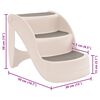 vidaXL Folding 3-Step Dog Stairs Cream 50x38x38 cm Plastic