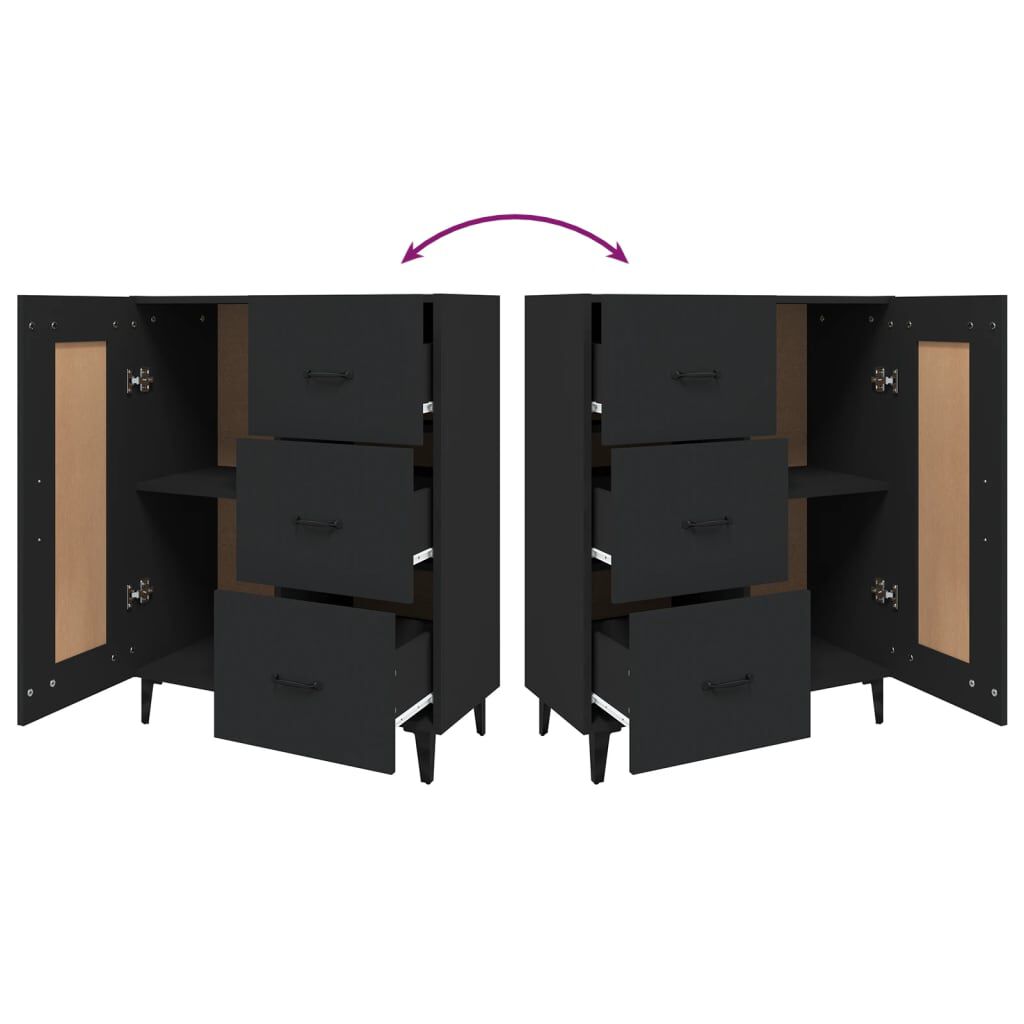 vidaXL Sideboard Black 69.5x34x90 cm Engineered Wood