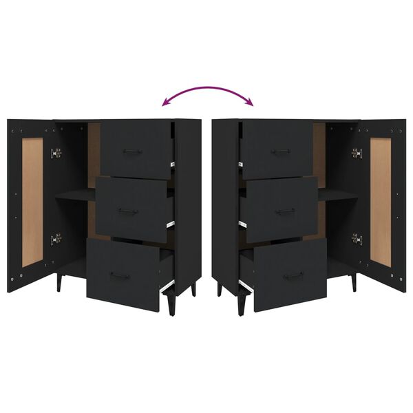 vidaXL Sideboard Black 69.5x34x90 cm Engineered Wood