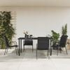 vidaXL 5 Piece Garden Dining Set Black Steel and Textilene