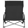vidaXL Folding Beach Chairs 2 pcs Black Fabric
