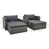 vidaXL 5 Piece Garden Lounge Set with Cushions Poly Rattan Grey