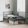 vidaXL Metal Bed Frame without Mattress with Headboard Black 100x200cm