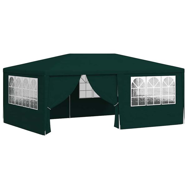 vidaXL Professional Party Tent with Side Walls 4x6 m Green 90 g/m?