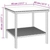 vidaXL Side Table Black 45x45x45 cm Poly Rattan and Tempered Glass