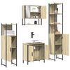 vidaXL 4 Piece Bathroom Furniture Set Smoked Oak Engineered Wood