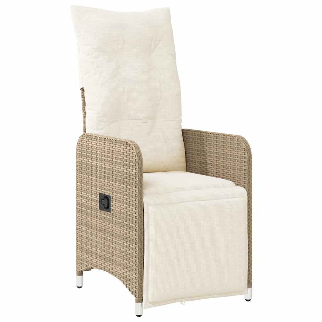 vidaXL 7 Piece Garden Bistro Set with Cushions Brown Poly Rattan