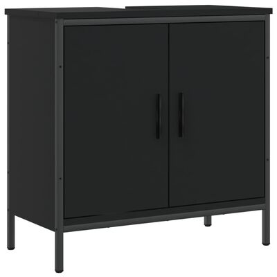 vidaXL Bathroom Sink Cabinet Black 60x30x60 cm Engineered Wood