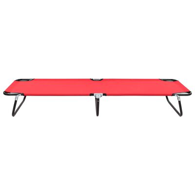 vidaXL Folding Sun Lounger Red Steel