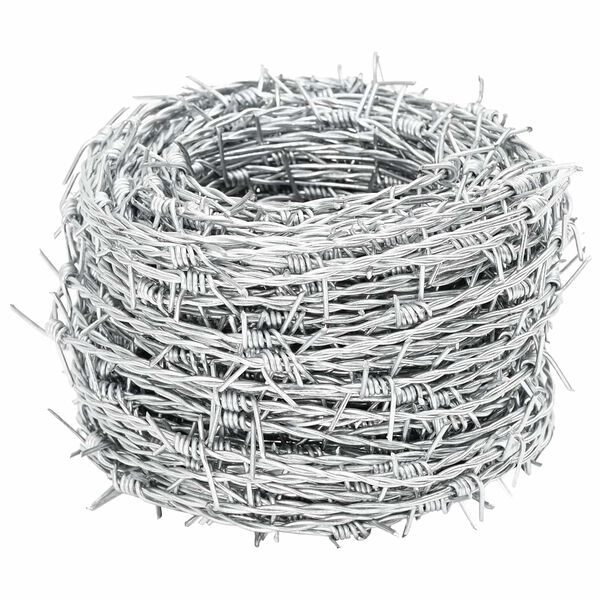 vidaXL Barbed Wire Silver 100 m Hot-dip Galvanised Steel