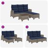 vidaXL 3 Piece Garden Sofa Set with Cushions L-shaped Grey Poly Rattan