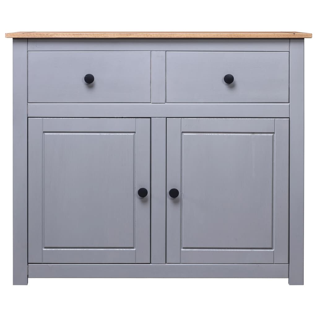 vidaXL Sideboard Grey 93x40x80 cm Solid Pinewood Panama Range