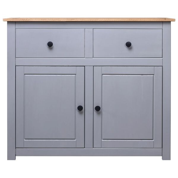 vidaXL Sideboard Grey 93x40x80 cm Solid Pinewood Panama Range