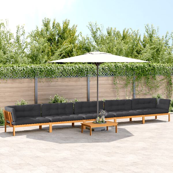 vidaXL 6 Piece Garden Pallet Sofa Set with Cushions Solid Wood Acacia
