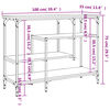 vidaXL Console Table with Shelves Smoked Oak 100x35x75 cm