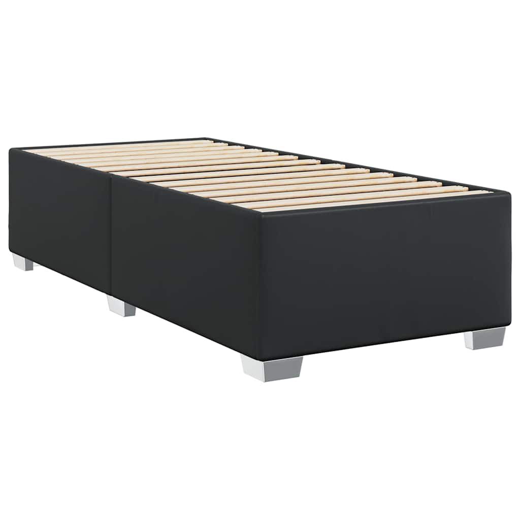 vidaXL Box Spring Bed with Mattress Black Twin Faux Leather