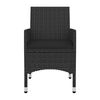 vidaXL 3 Piece Garden Dining Set with Cushions Poly Rattan and Glass