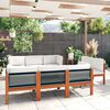 vidaXL 9 Piece Garden Lounge Set with Cushions Cream Wood Acacia&Rope