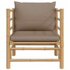 vidaXL Garden Sofa with Taupe Cushions Bamboo