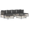 vidaXL 7 Piece Garden Lounge Set with Cushions Anthracite Poly Rattan