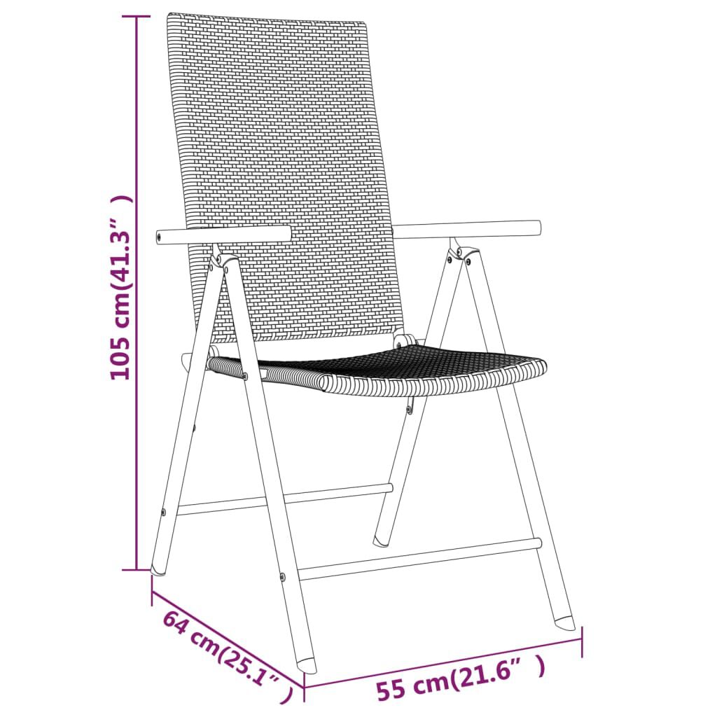 vidaXL 5 Piece Garden Dining Set Black