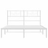 vidaXL Metal Bed Frame without Mattress with Headboard White 150x200cm