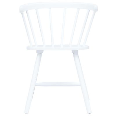 vidaXL Dining Chairs 2 pcs White Solid Rubber Wood