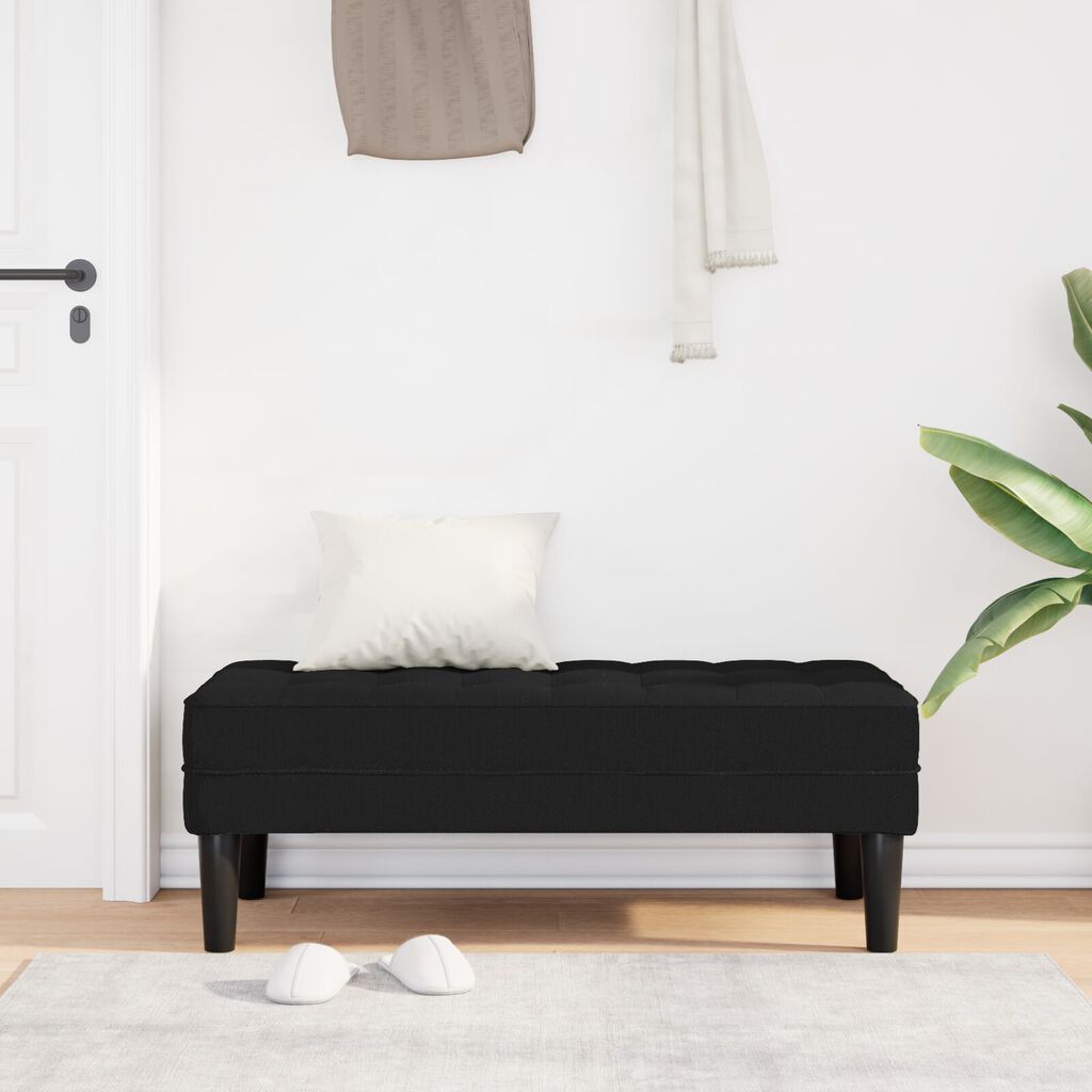vidaXL Bench Black 113x57x39 cm Fabric