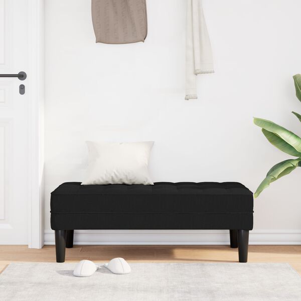 vidaXL Bench Black 113x57x39 cm Fabric