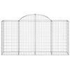 vidaXL Arched Gabion Baskets 11 pcs 200x50x100/120 cm Galvanised Iron